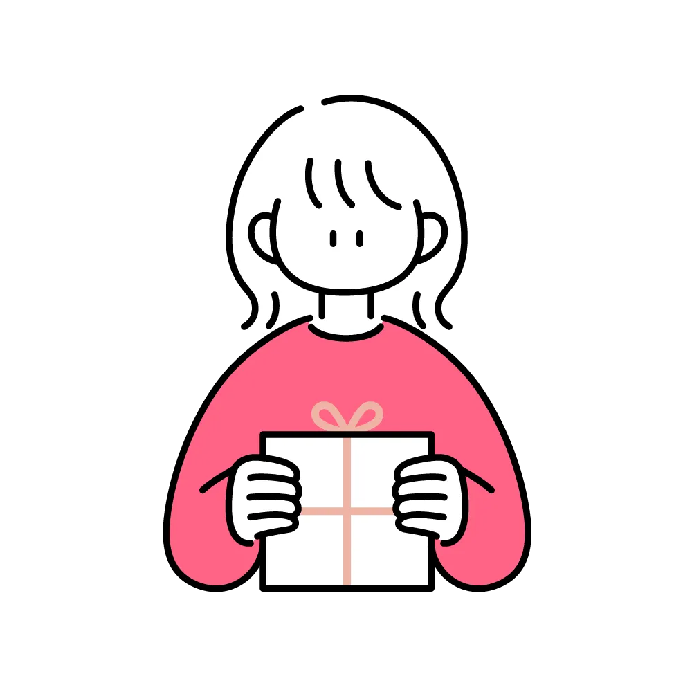プレゼントを渡す女の子のイラスト